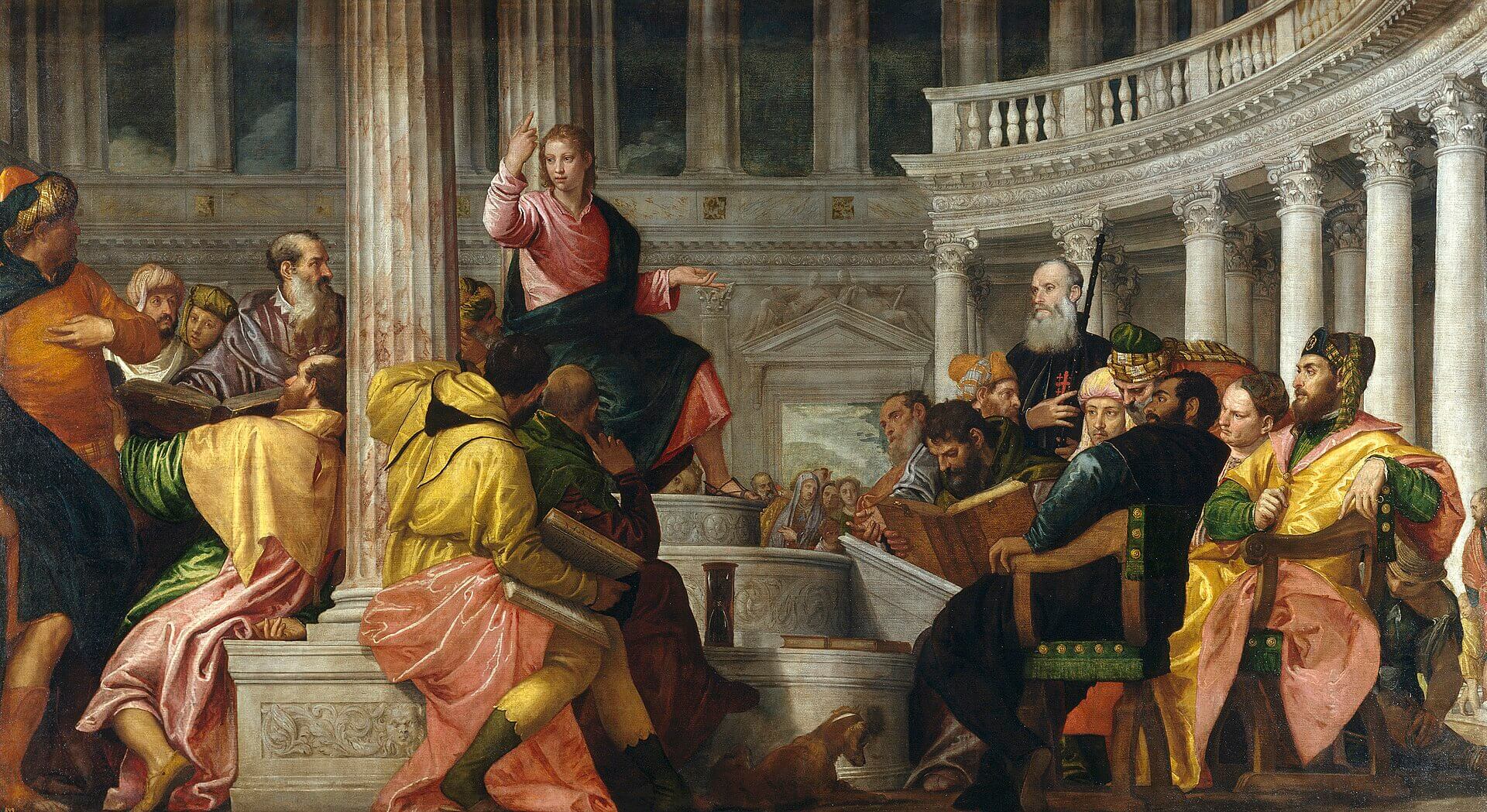 Jesús predicando en el templo, por Veronés