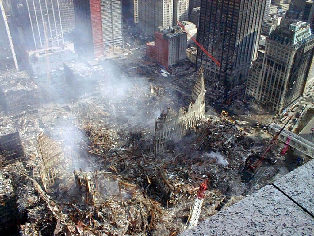 Ruinas del World Trade Center tras el atentado yihadista del 11 de septiembre