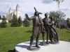 Escultura de los mormones en el Templo mormón de Mani, en Utah